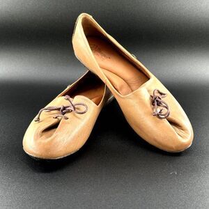 Sergio Tomani Tuka Leather Slip On Wm's Shoes/Flats Sz 7.5 Brown Miel